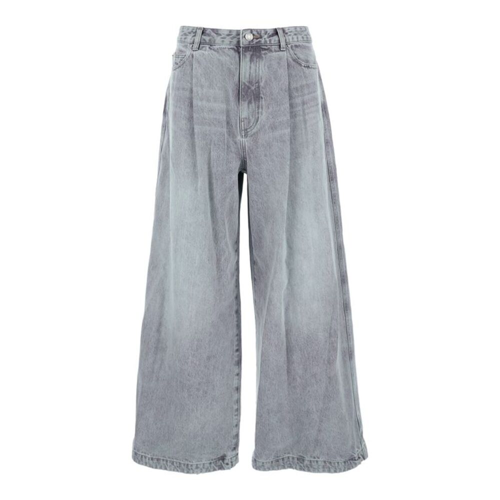 Juun.J Men Blue Jeans With Faded Effect And Wide Legi N Denim Man